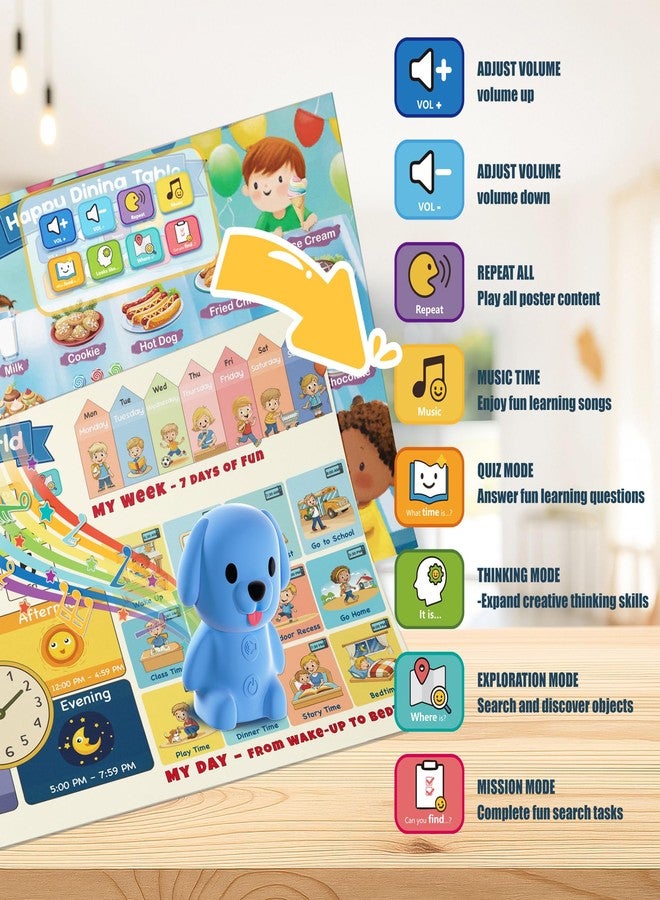 مجموعة ملصقات قلم QuTZ الناطق، ملصقات صوتية لتعليم القراءة، 10 ملصقات صوتية للقراءة بنقرة واحدة، أكثر من 500 كلمة ومعلومات شيقة، أكثر من 700 لعبة تفاعلية، لعبة تعليمية إلكترونية للأطفال من عمر 3 سنوات فما فوق - Image 3